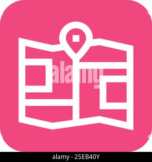 Tri Folded Map Vector Icon Design Illustration Stock Vector