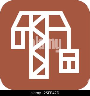Tower Crane Vector Icon Design Illustration Stock Vector