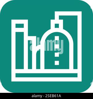 Oil Factory Vector Icon Design Illustration Stock Vector