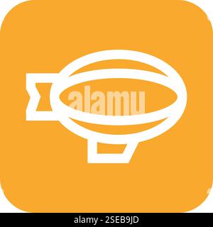 Flying Airship Vector Icon Design Illustration Stock Vector