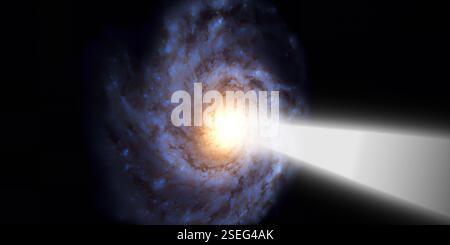 Quasar Location Illustration of a quasar and black hole. Quasars are compact regions in ...