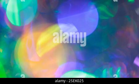 Vibrant Abstract Bokeh Lights with Multicolored Circles and Gradient Background Stock Photo