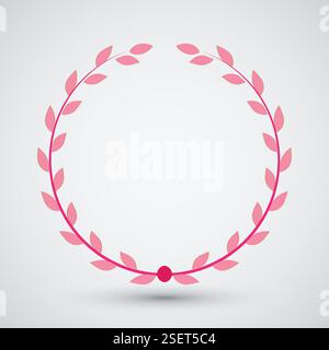 Rounded Leaves Aecthetic Frame Vector Illustration Stock Vector