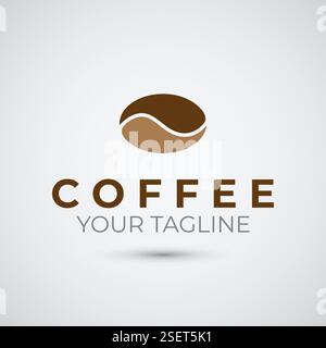 yin yang coffee bean logo icon design template Stock Vector