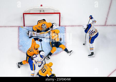 Buffalo Sabres defenseman Owen Power (25) and Washington Capitals ...