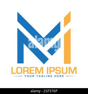 MI Letter Logo Design Stock Vector