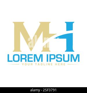 MH Letter Logo Design Stock Vector