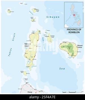 Map of the Philippine province of Romblon, Mimaropa Stock Photo - Alamy
