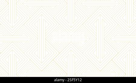 Seamless geometric line pattern with gold outlines on a white background. Perfect for modern designs, wallpapers, branding, and packaging. Stock Vector