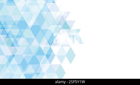 Semi-transparent blue triangles arranged in a layered pattern on a white background. Perfect for corporate designs, technology themes, and modern. Stock Vector