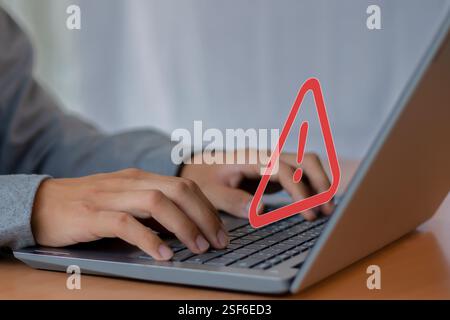 Warning Error 404 page not found Computer network warning with problem Stock Photo