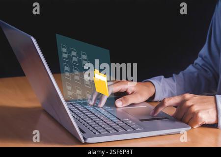 document management Organizing enterprise information Powerful online document files Stock Photo