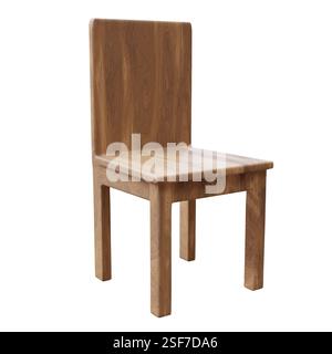 3d render wooden chair on white background Stock Photo - Alamy