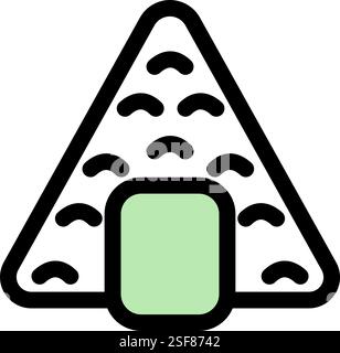 Onigiri icon symbol - Asian japanese kitchen made Onigiri vector symbol illustration Stock Vector
