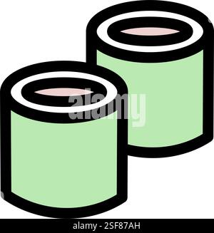 Maki icon symbol - Asian Japanese kitchen salmon, avocado Maki Stock Vector