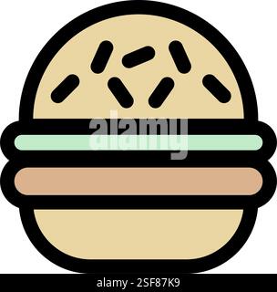 Vegan burger vector icon. Flat style illustration. EPS 10 vector Stock ...