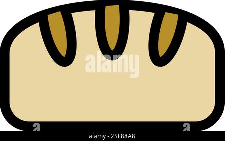Bread icon symbol - fresh backed bread from the bakery vector symbol illustration Stock Vector