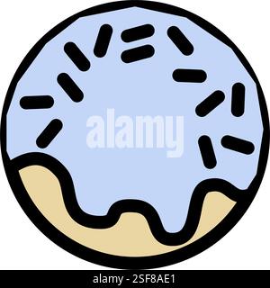 Donut icon symbol - fast food chocolate or sugar Candy. Stock Vector