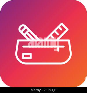 Pencil Case Vector Icon Design Illustration Stock Vector