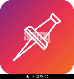Push Pin Vector Icon Design Illustration Stock Vector