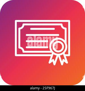 Certificate Vector Icon Design Illustration Stock Vector