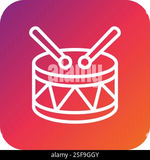 Drum Vector Icon Design Illustration Stock Vector