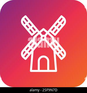 Mill Vector Icon Design Illustration Stock Vector