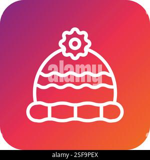 Winter hat Vector Icon Design Illustration Stock Vector
