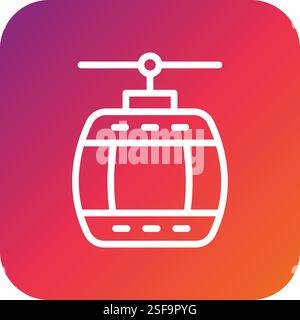 Cable Car Vector Icon Design Illustration Stock Vector