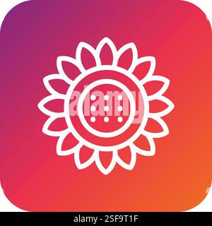 Sun flower Vector Icon Design Illustration Stock Vector