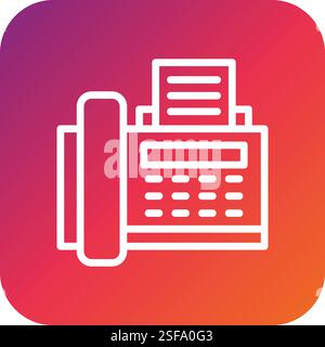 Fax machine Vector Icon Design Illustration Stock Vector