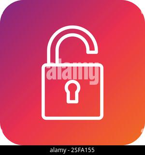 Unlocked Vector Icon Design Illustration Stock Vector