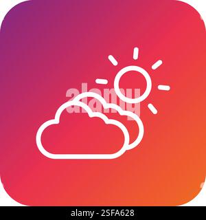 Cloudy Vector Icon Design Illustration Stock Vector