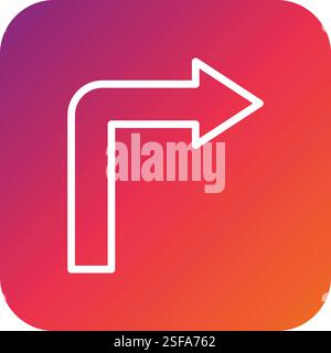 Turn right Vector Icon Design Illustration Stock Vector