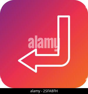 Down left Vector Icon Design Illustration Stock Vector