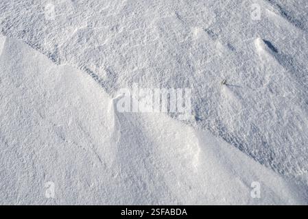 Shapes, textures, patterns created by snow and wind. Stock Photo
