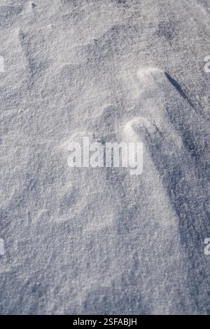 Shapes, textures, patterns created by snow and wind. Stock Photo