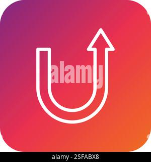 U turn Vector Icon Design Illustration Stock Vector