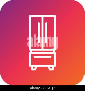 Refrigerator Vector Icon Design Illustration Stock Vector