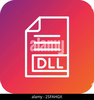 DLL Vector Icon Design Illustration Stock Vector