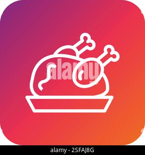 Cooked chicken Vector Icon Design Illustration Stock Vector