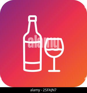 Wine bottle Vector Icon Design Illustration Stock Vector