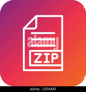 ZIP Vector Icon Design Illustration Stock Vector