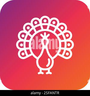 Peacock Vector Icon Design Illustration Stock Vector