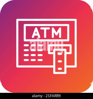 Atm machine Vector Icon Design Illustration Stock Vector