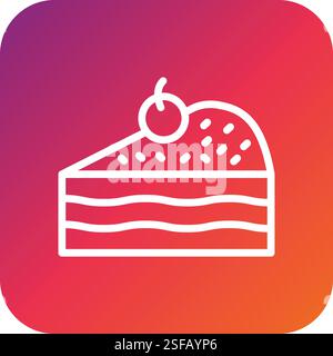 Cake piece Vector Icon Design Illustration Stock Vector