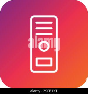 Computer case Vector Icon Design Illustration Stock Vector