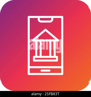 Mobile Banking Vector Icon Design Illustration Stock Vector