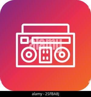 Boombox Vector Icon Design Illustration Stock Vector