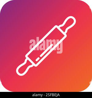 Rolling pin Vector Icon Design Illustration Stock Vector